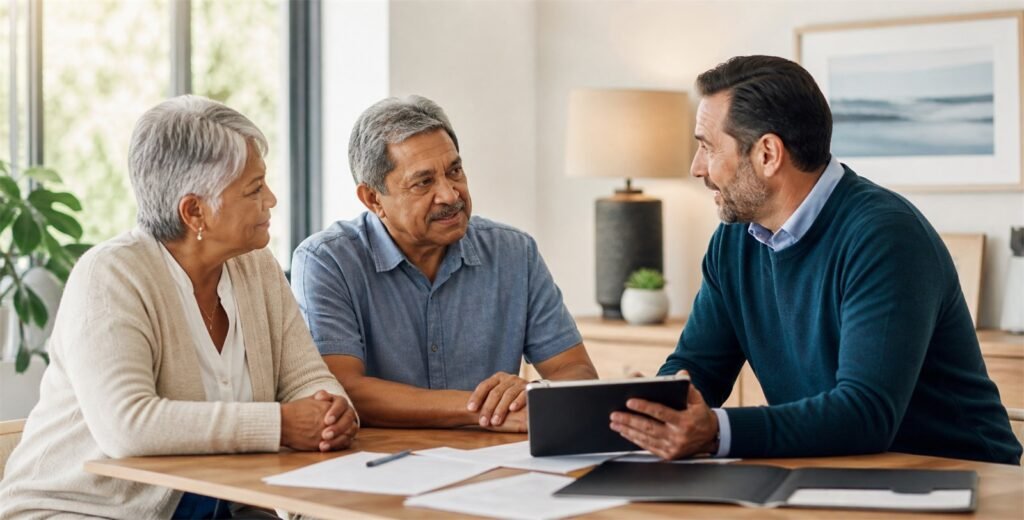 Advisor helping an older adult compare Medicare plan information